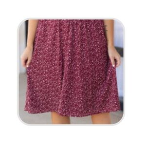 Patterned Midi Skirt